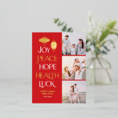 Wishful Words FOLIE Chinees Nieuwjaar Briefkaart (Staand Voorkant)