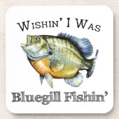 Wishin I was Bluegill Fishin Bier Onderzetter (Voorkant)