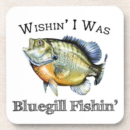 Wishin I was Bluegill Fishin Bier Onderzetter (Voorkant)