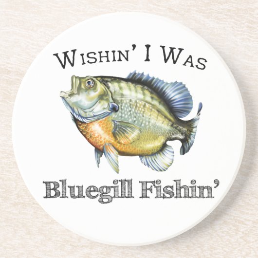 Wishin I was Bluegill Fishin Zandsteen Onderzetter (Voorkant)