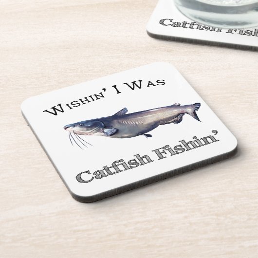 Wishin I was de vangst van vis Bier Onderzetter (Linkerzijde)