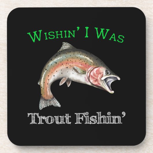 Wishin I was forel vissen Bier Onderzetter (Voorkant)