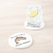 Wishin I was forel vissen Zandsteen Onderzetter (Zijkant)