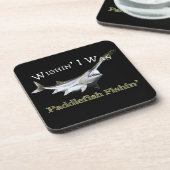 Wishin I was Paddlefish Fishing Bier Onderzetter (Linkerzijde)