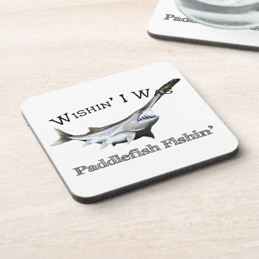 Wishin I was Paddlefish Fishing Bier Onderzetter (Linkerzijde)