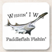 Wishin I was Paddlefish Fishing Bier Onderzetter (Voorkant)