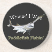 Wishin I was Paddlefish Fishing Zandsteen Onderzetter (Voorkant)