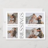 Wishing Christmas Blessings Vier foto's Feestdagenkaart (Voorkant)
