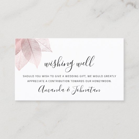 Wishing Good for Wedding Invitation White Rose Visitekaartje (Voorkant)