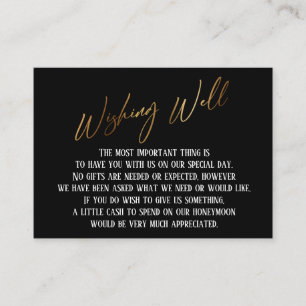 Wishing Good Modern Gold Handwriting Wedding Informatiekaartje