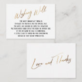 Wishing Good Modern Gold Handwriting Wedding Informatiekaartje (Voorkant / Achterkant)