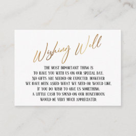 Wishing Good Modern Gold Handwriting Wedding Informatiekaartje