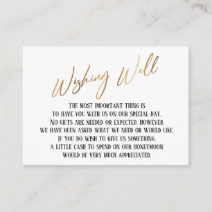 Wishing Good Modern Gold Handwriting Wedding Informatiekaartje