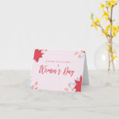 Wishing happy women's day roze kaart (Gele Bloem)