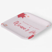 Wishing happy women's day roze papieren bordje (Gebogen)