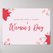 Wishing happy women's day roze poster (Voorkant)