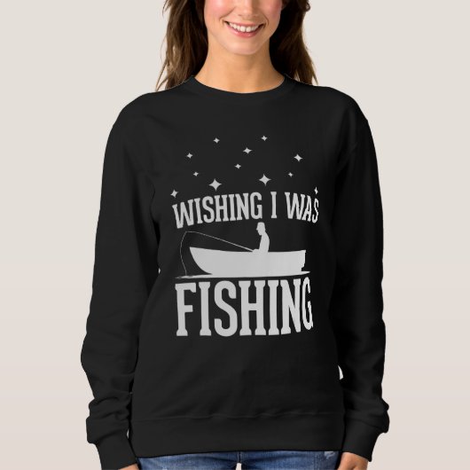 Wishing I was Fishing - funny Fishing lover anglin Trui (Voorkant)