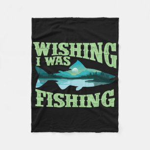 Wishing I Was Gevist - Visser Fish Lover Angli Fleece Deken
