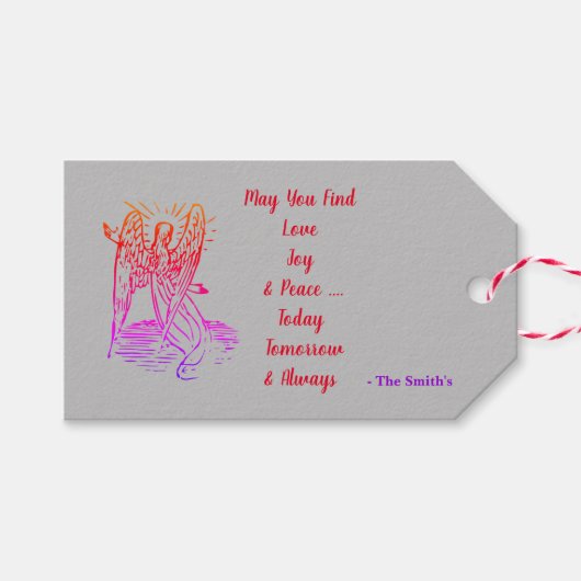 Wishing Love Joy Peace Cadeaulabel (Voorkant (Horizontaal))