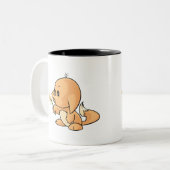 Wishing oranje Kacheek Tweekleurige Koffiemok (Voorkant links)