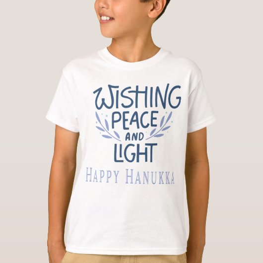 Wishing peace and light Happy Hanukkah T-shirt (Voorkant)