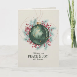 Wishing Peace & Joy Corporate Happy Holidays Card Feestdagen Kaart