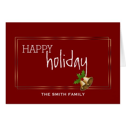 Wishing to Happy Holiday Jingle Bell Christmas (Voorkant Horizontaal)