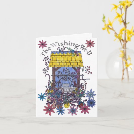 Wishing Well 2 - Beterschapkaart Kaart (Gele Bloem)