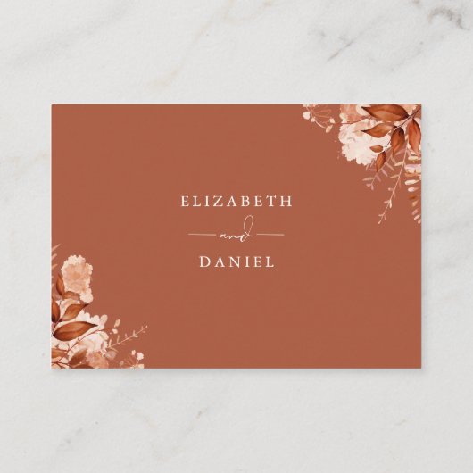 Wishing Well Autumn Herfst Rustieke Bloemen Bruilo Informatiekaartje (Achterkant)