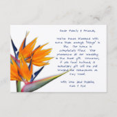 Wishing Well Bird of Paradise Trouwdag Informatiekaartje (Voorkant)