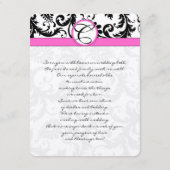 Wishing well-Black Damask Hot-Roze sierstrip Informatiekaartje (Achterkant)
