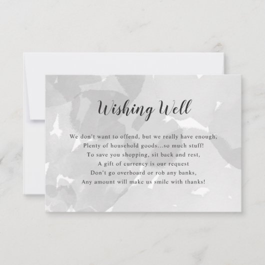 Wishing Well Bruidsfeestje | grijze waterverf Kaart (Voorkant)