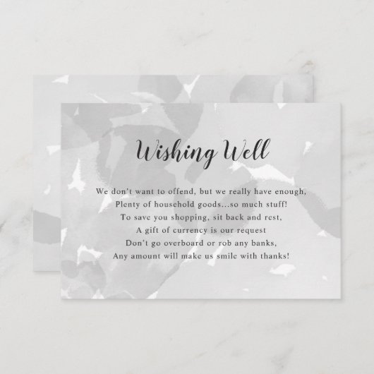 Wishing Well Bruidsfeestje | grijze waterverf Kaart (Voorkant / Achterkant)