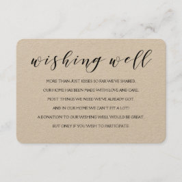 Wishing well bruiloft insert kaart