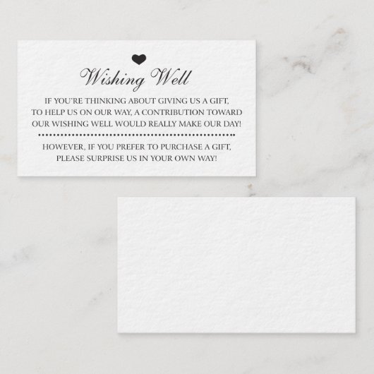 Wishing Well Bruiloft Uitnodiging invoegen Kaart (Voorkant / Achterkant)