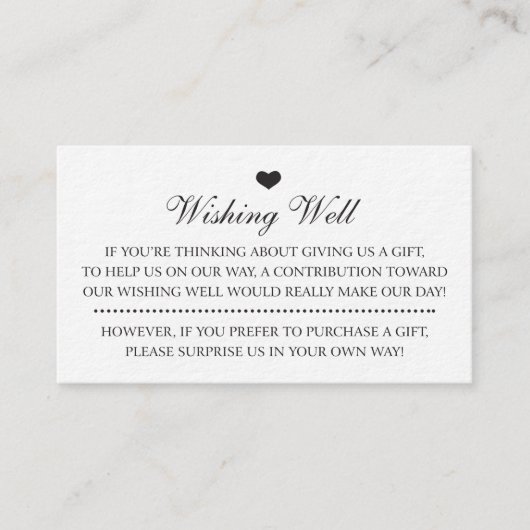 Wishing Well Bruiloft Uitnodiging invoegen Kaart (Voorkant)