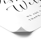 Wishing Well Elegant Calligraphy Wedding Sign Poster (Hoek)