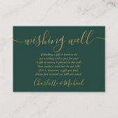 Wishing Well Emerald Groen en Gouden Bruiloft Informatiekaartje (Voorkant)