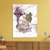 Wishing Well Faerie Wrapped Canvas (Insitu (Woonkamer))