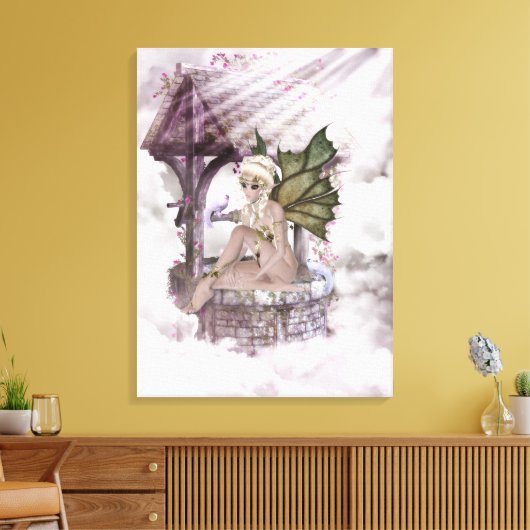 Wishing Well Faerie Wrapped Canvas (Insitu (Woonkamer))