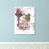 Wishing Well Faerie Wrapped Canvas Afdruk (Insitu (Houten vloer))