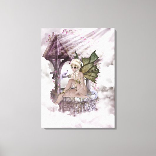 Wishing Well Faerie Wrapped Canvas Afdruk (Voorkant)