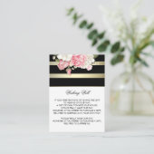 Wishing Well Floral Stripes Goud Zwart en Wit Informatiekaartje (Staand voorkant)