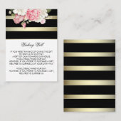 Wishing Well Floral Stripes Goud Zwart en Wit Informatiekaartje (Voorkant / Achterkant)