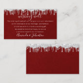 Wishing Well For Wedding Invitation Red Wine Visitekaartje (Voorkant / Achterkant)