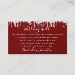 Wishing Well For Wedding Invitation Red Wine Visitekaartje