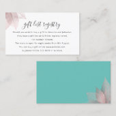 Wishing Well Gift List Registry Number Weddenschap Visitekaartje (Voorkant / Achterkant)