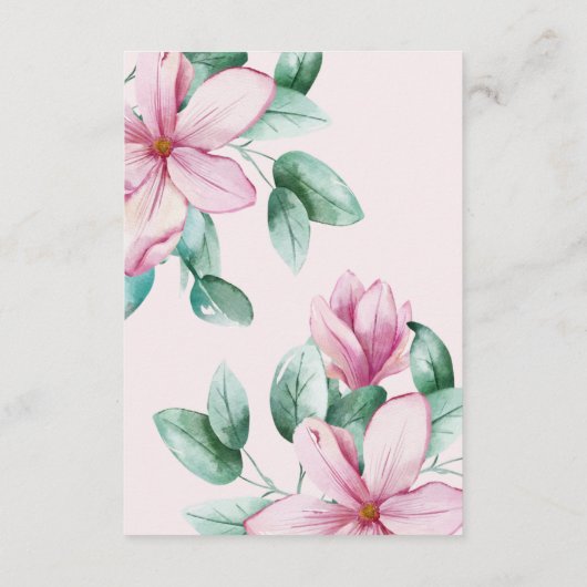 Wishing well glam floral roze koper script informatiekaartje (Achterkant)