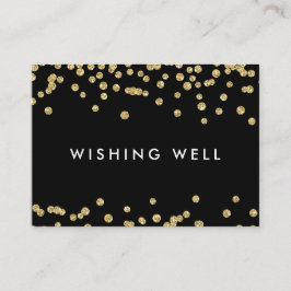 Wishing Well Gold Faux Glitter Confetti Zwart Informatiekaartje