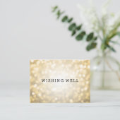 Wishing Well Gold Glitter Lights Informatiekaartje (Staand voorkant)